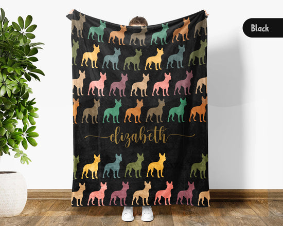 Custom Boston Terrier Blanket Personalized Dog Lover Cozy Throw Gift