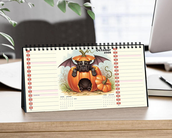 English Bulldog Dog 2026 Desk Calendar | Cute Puppy Dog Dad Mom Gift