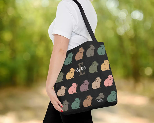 Guinea Pig Custom Initial Name Tote Bag β Personalized Pet Lover Gift Under $25, Vintage Retro Shopper πΉποΈ