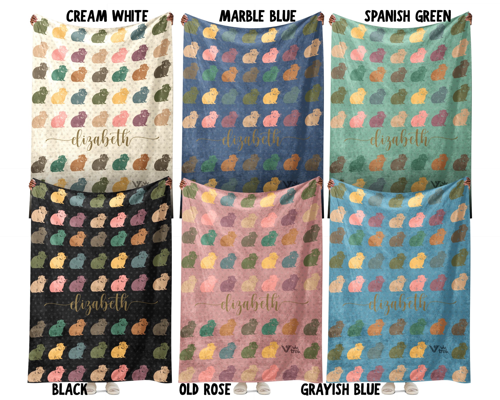 Personalized Guinea Pig Blanket Custom Name Cozy Retro Pet Lover Throw