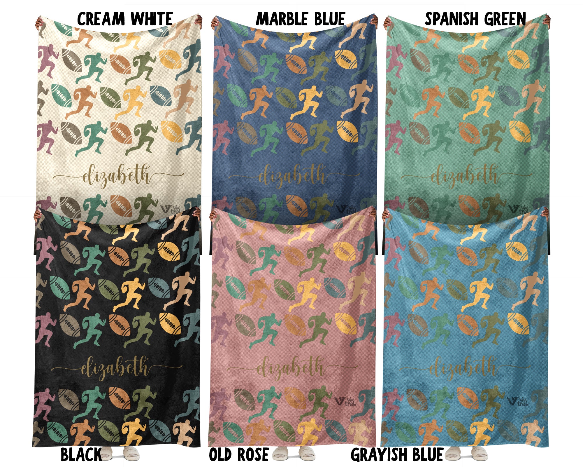 Personalized Rugby Blanket – Custom Name Cozy Throw for Rugby Players