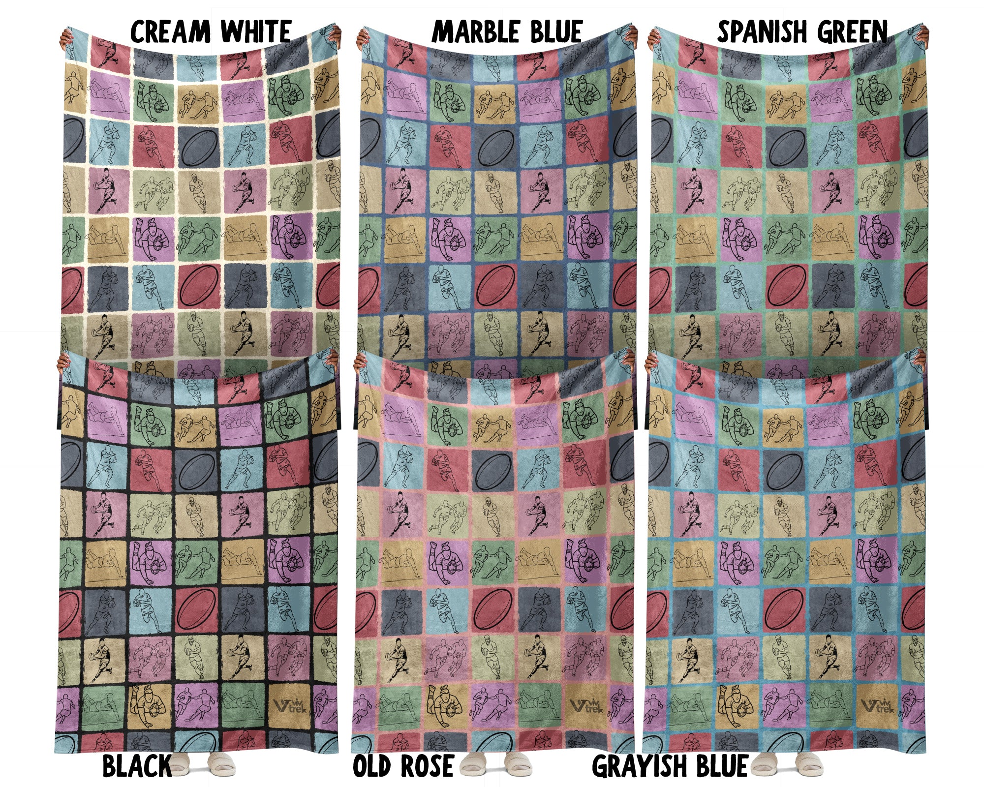 Vintage Rugby Player Blanket – Cozy Sports Throw for Rugby Fans