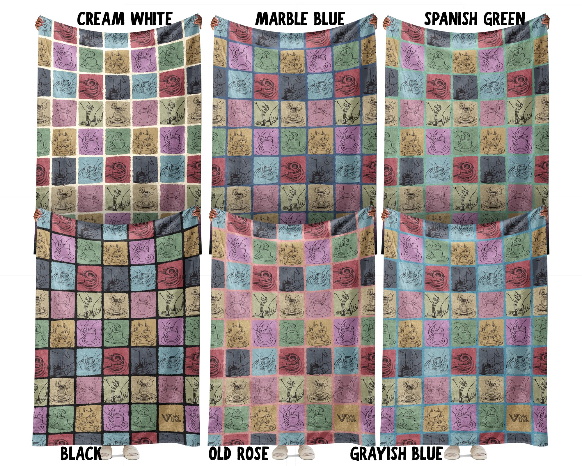 Vintage Pottery Lover Blanket – Cozy Ceramic Art Throw Gift