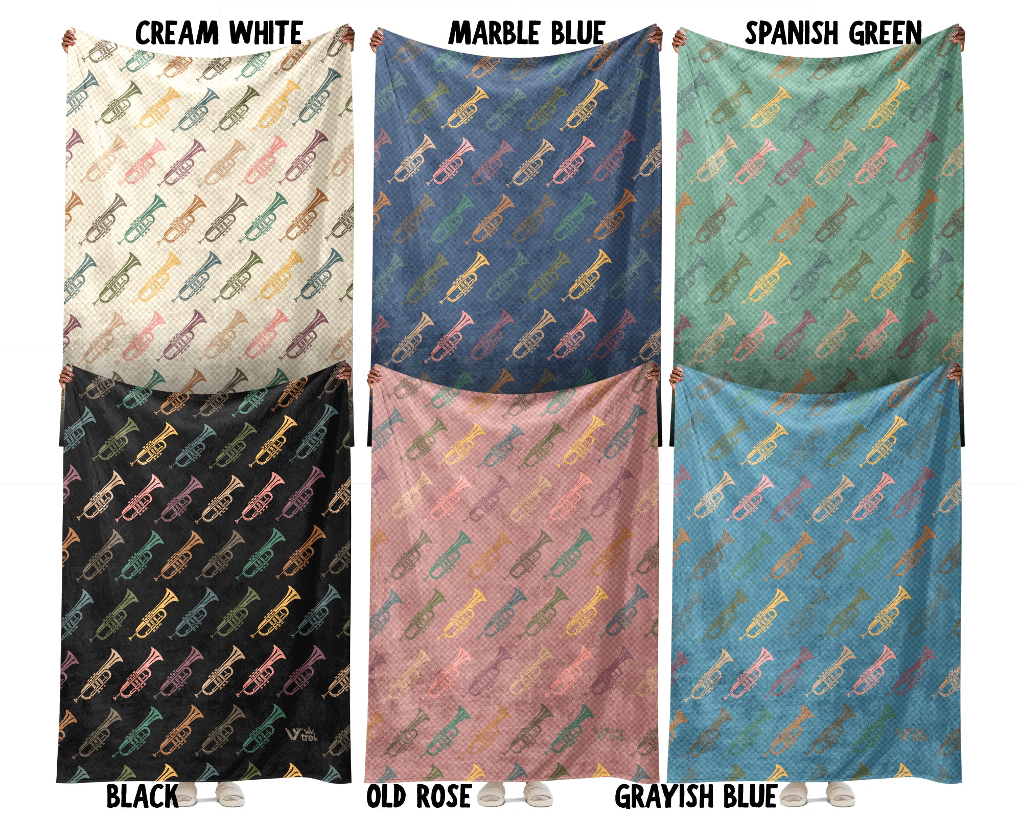 Retro Trumpet Lover Blanket – Cozy Throw for Musicians