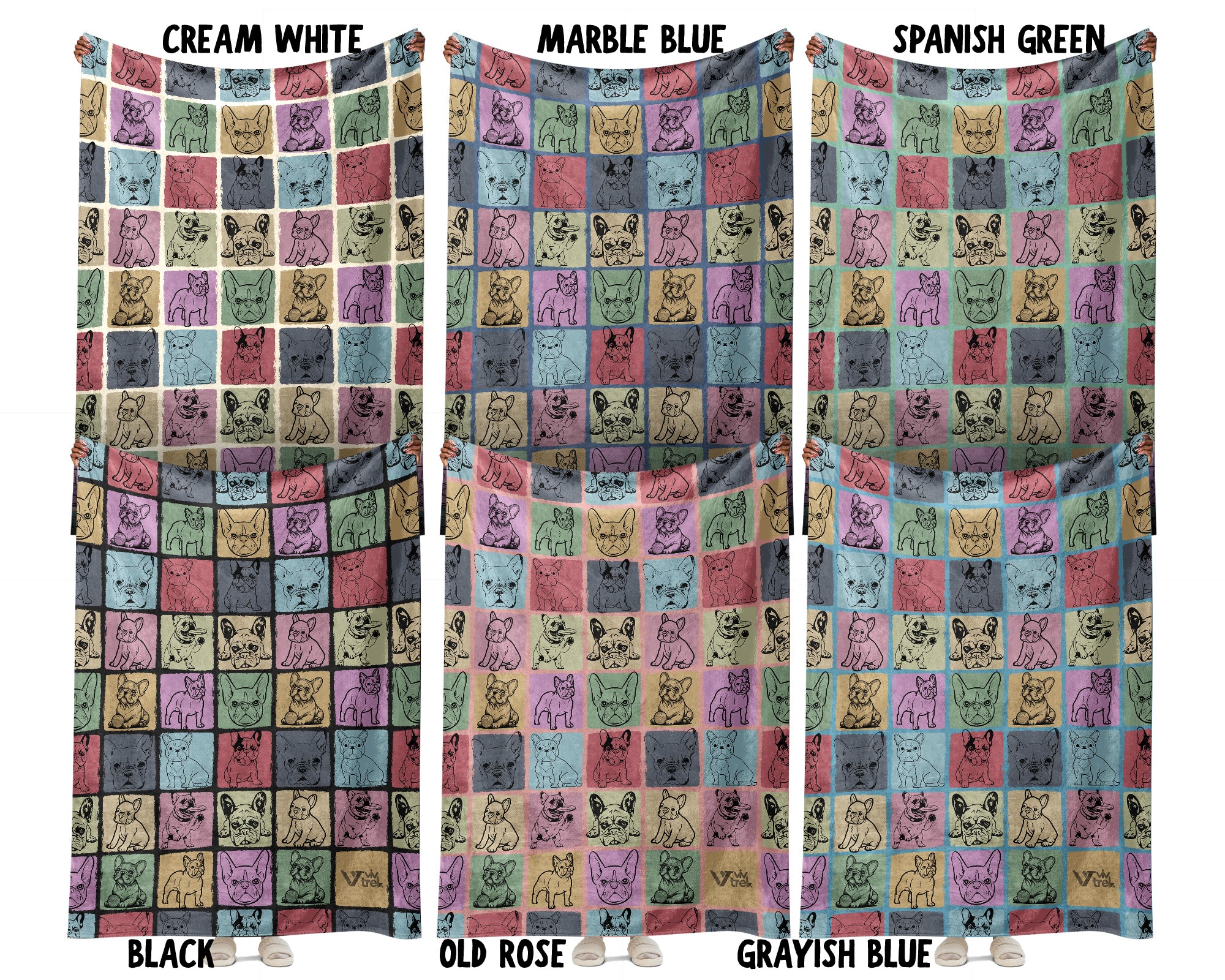 French Bulldog Lover Blanket Retro Frenchie Puppy Cozy Throw Gift