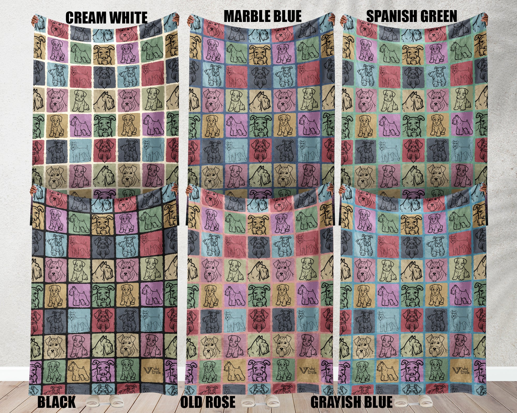 Miniature Schnauzer Dog Blanket - Vintage Dog Lover Throw, Cozy Gift Under $50