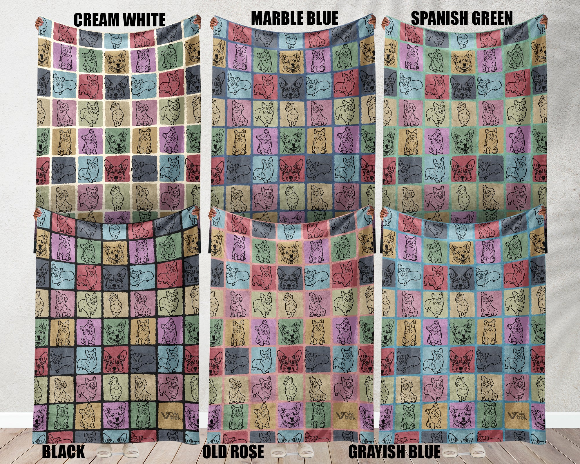 Corgi Dog Gift Blanket - Vintage Corgi Lover Throw, Cozy Fleece Under $50