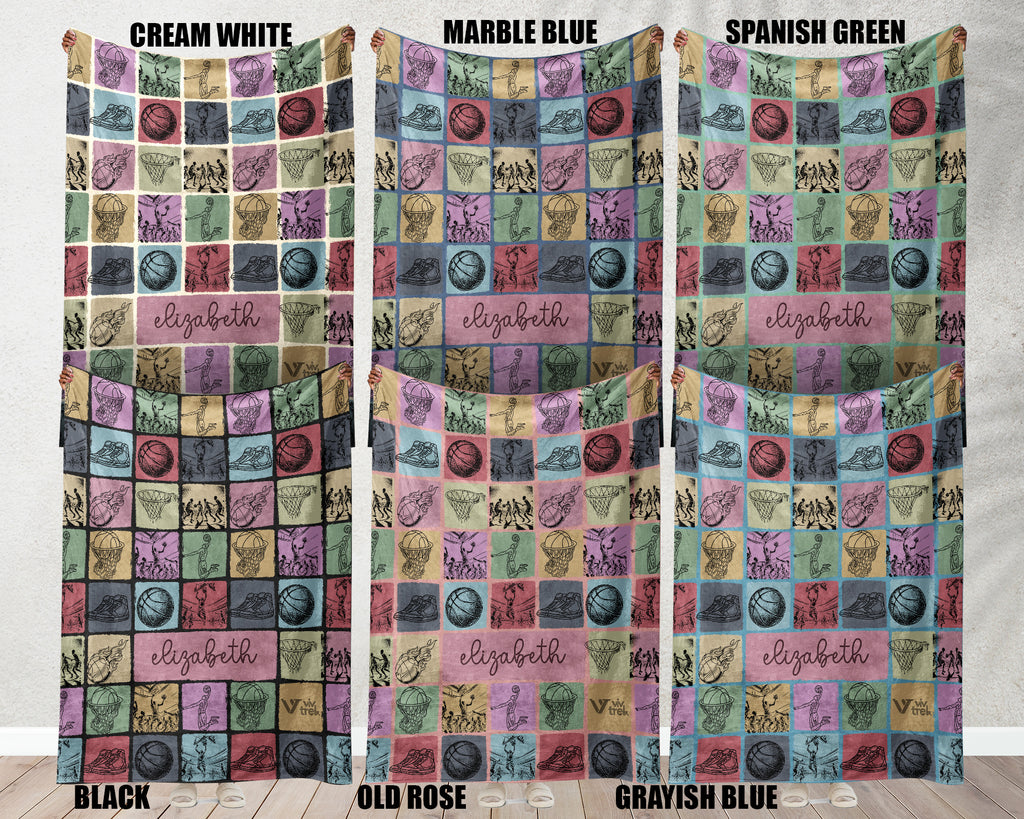 Custom Basketball Blanket - Personalized Name Throw, Cozy Sports Gift Under $50