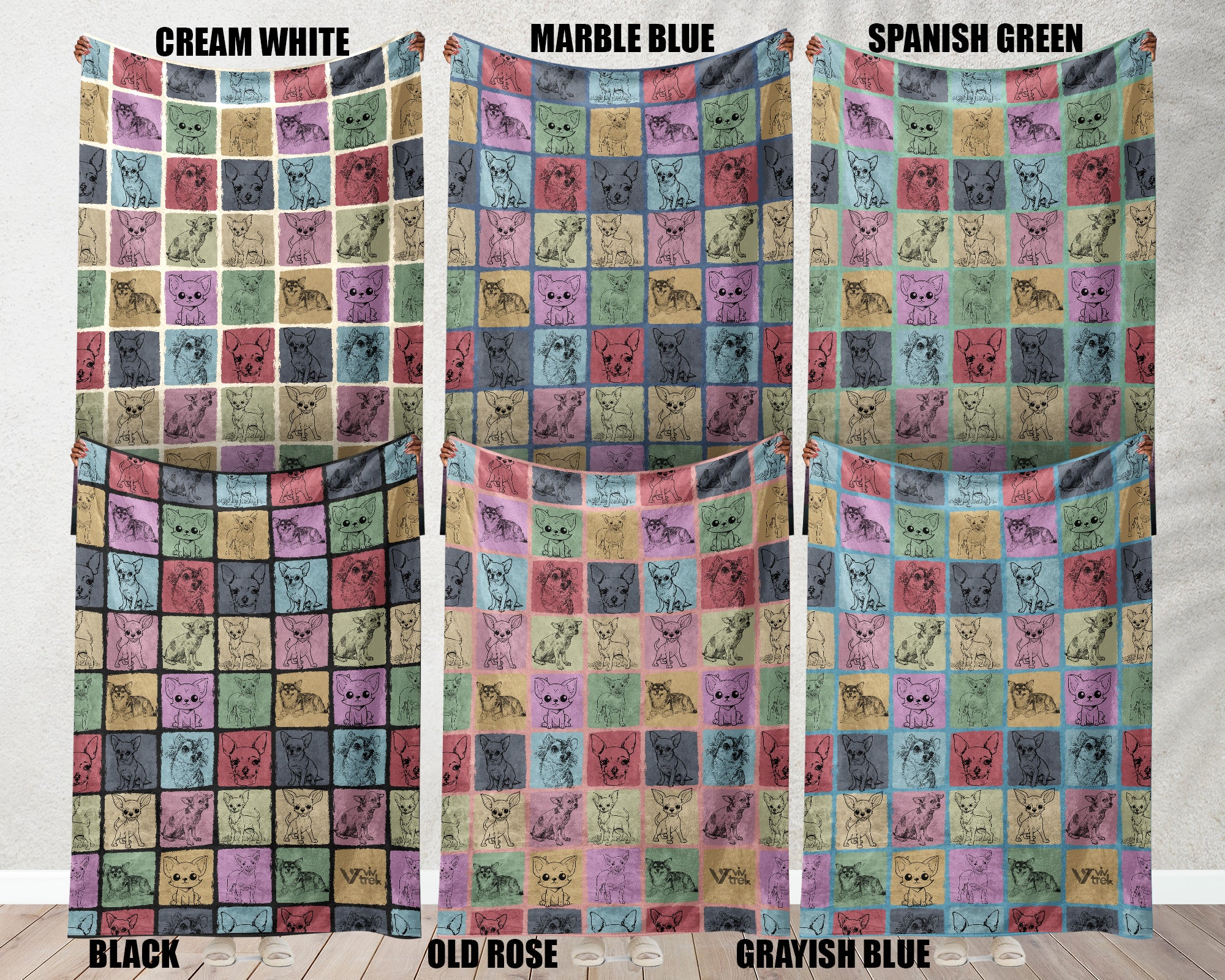 Chihuahua Dog Gift Blanket - Vintage Dog Lover Throw, Cozy Fleece Under $50