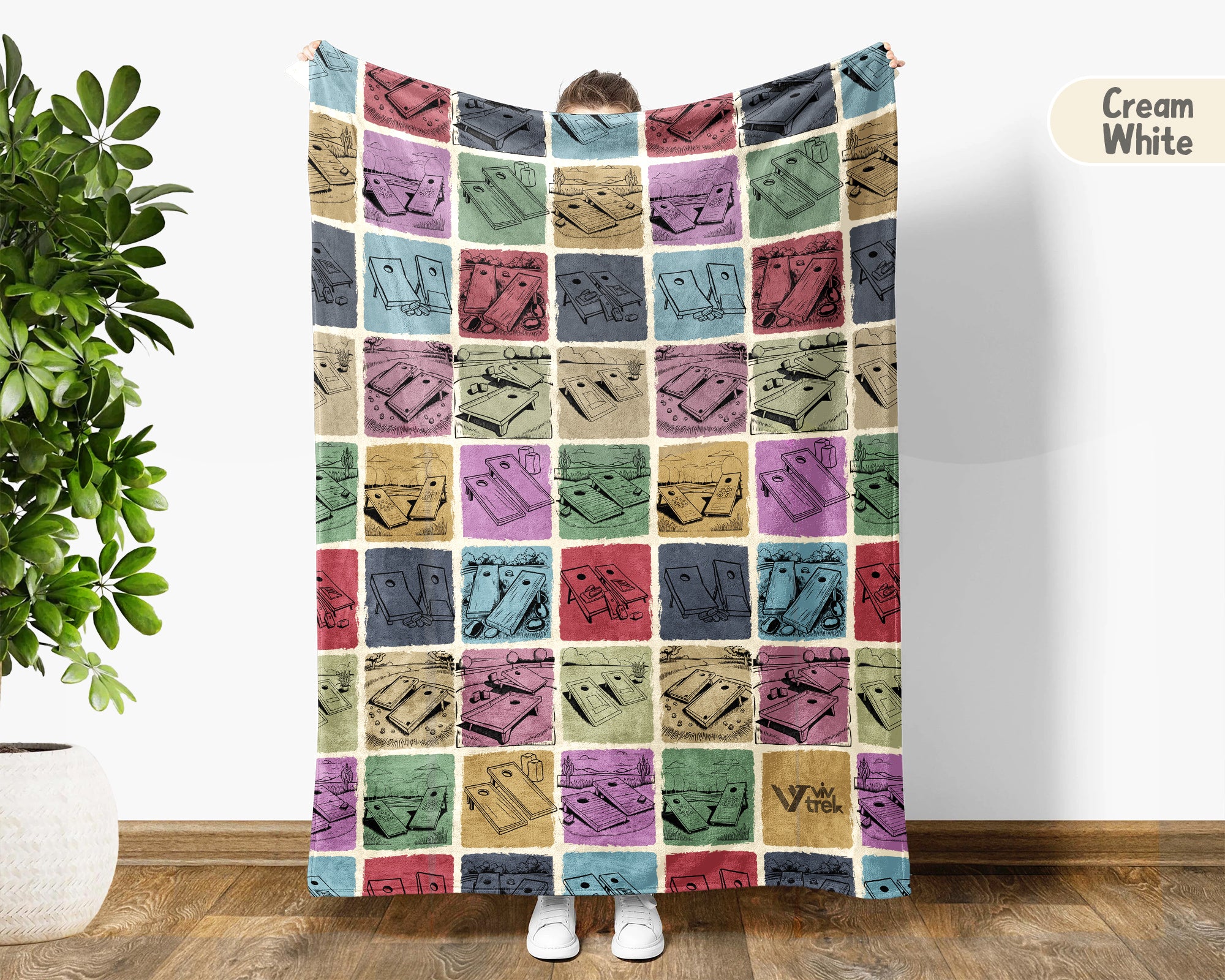 Vintage Cornhole Lover Blanket – Backyard Game Throw Gift