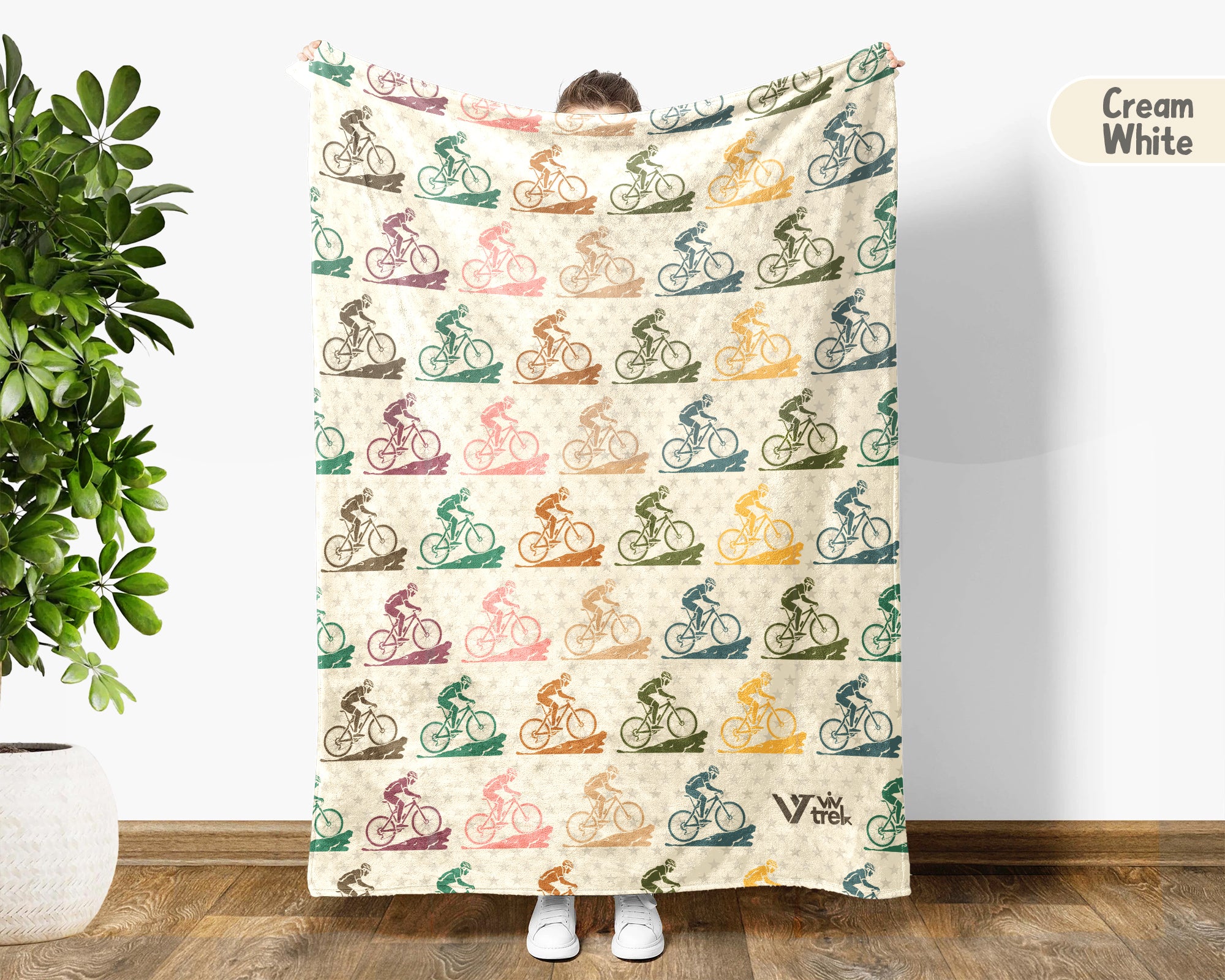 Retro Bicycle Lover Blanket for Cyclists and Outdoor Riders