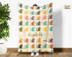Custom Name Monkey Blanket Personalized Cozy Retro Animal Throw Gift