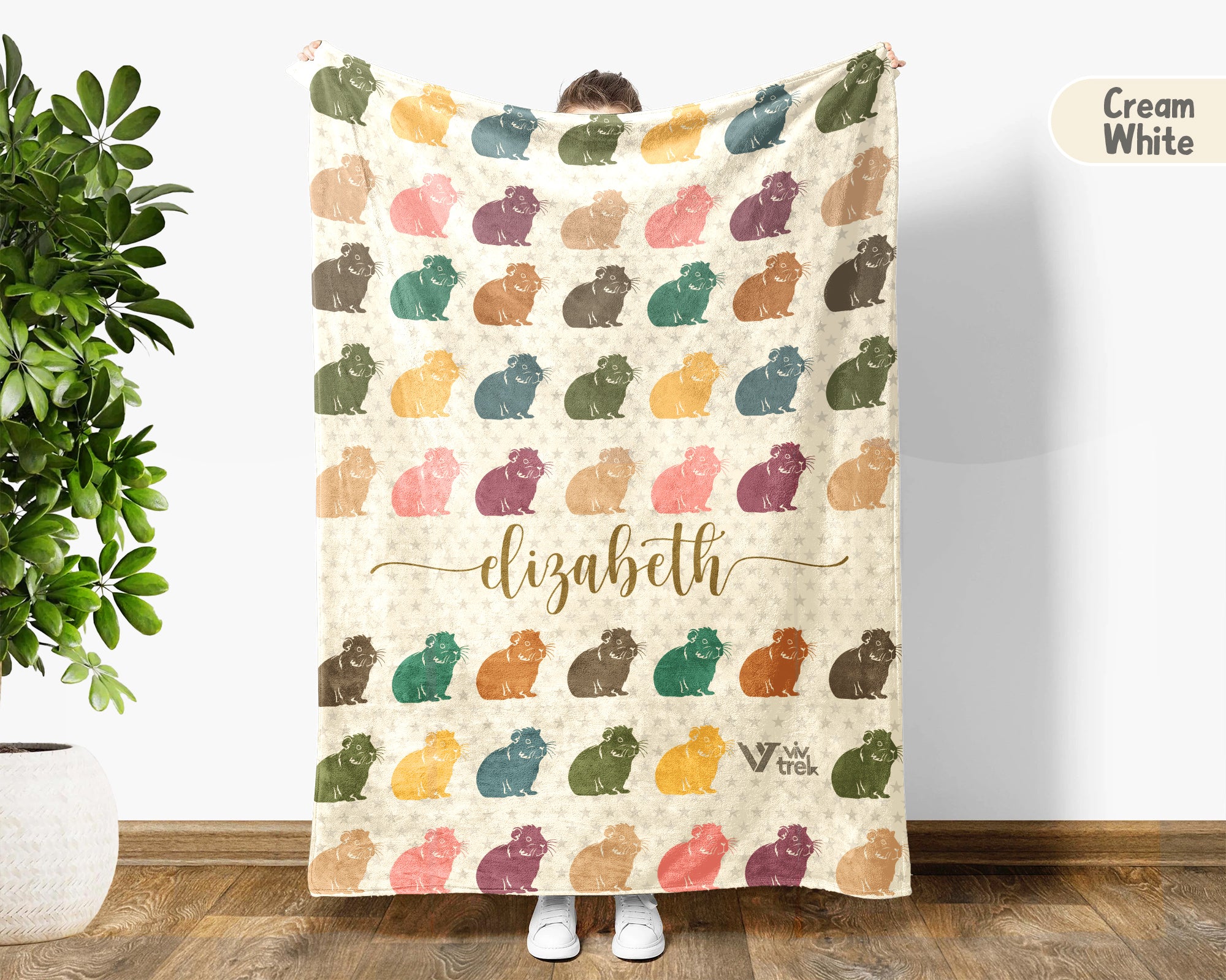 Personalized Guinea Pig Blanket Custom Name Cozy Retro Pet Lover Throw