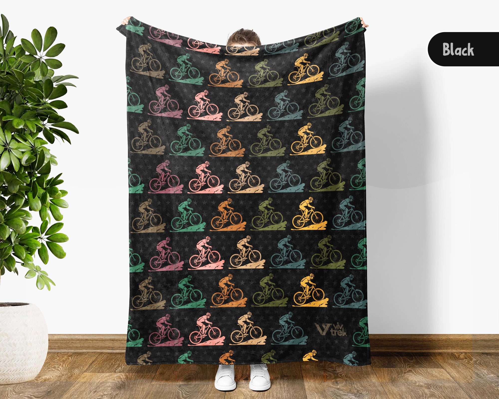 Retro Bicycle Lover Blanket for Cyclists and Outdoor Riders