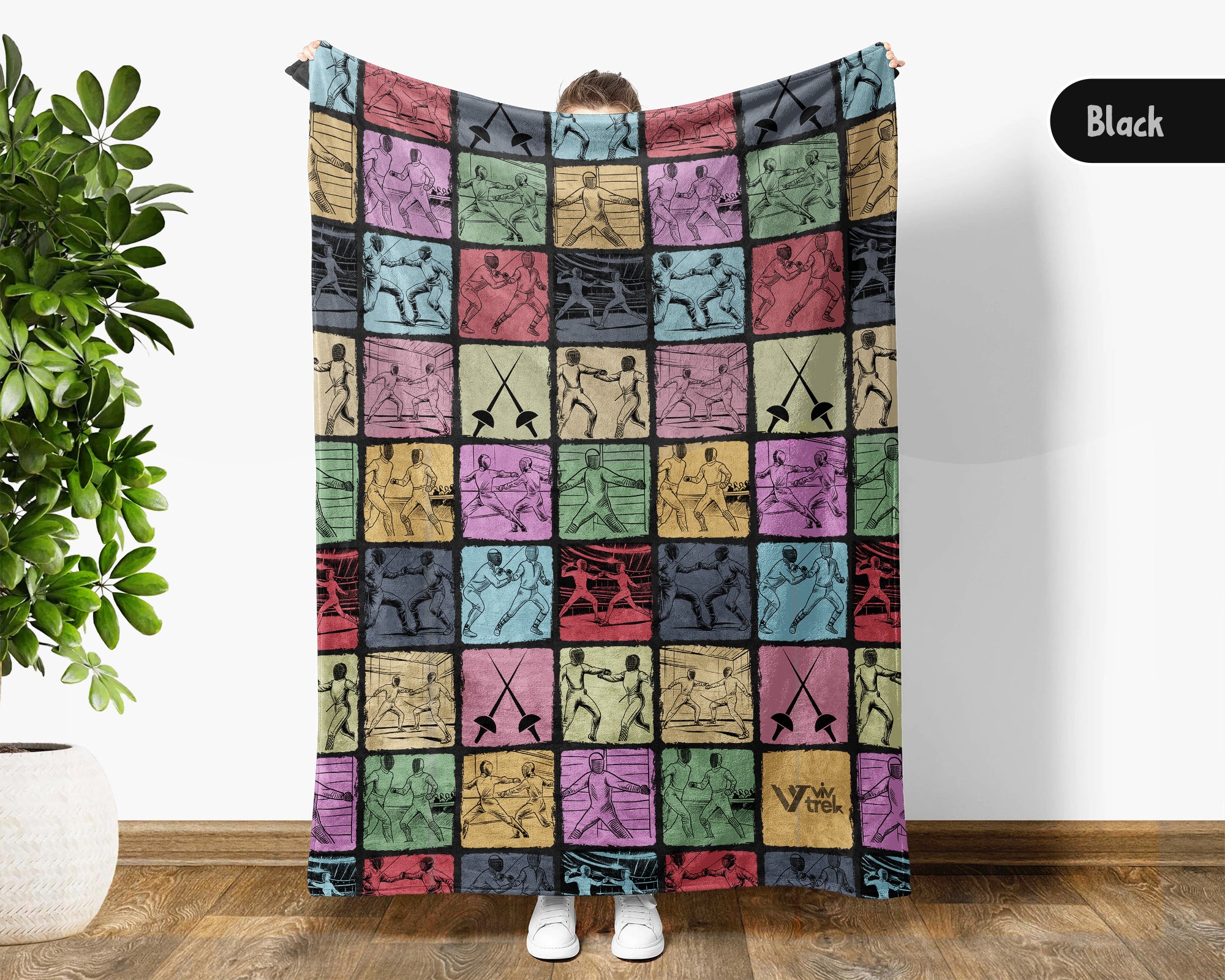 Vintage Fencing Lover Blanket – Cozy Sports Throw for Fencers