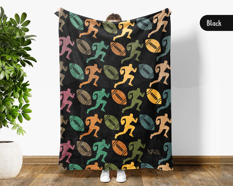 Vintage Rugby Player Blanket – Cozy Throw for Rugby Fans