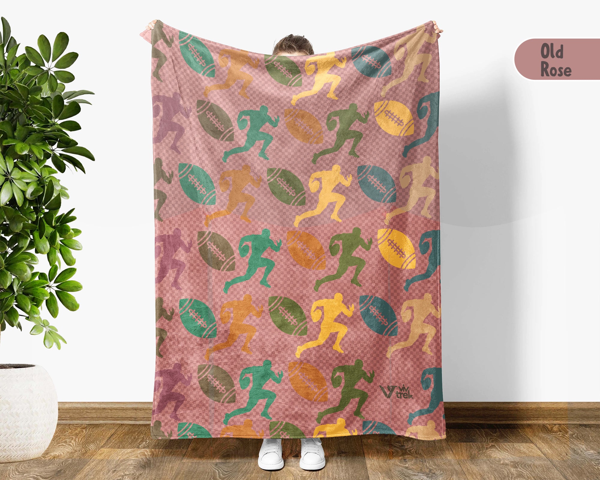 Vintage Rugby Player Blanket – Cozy Throw for Rugby Fans