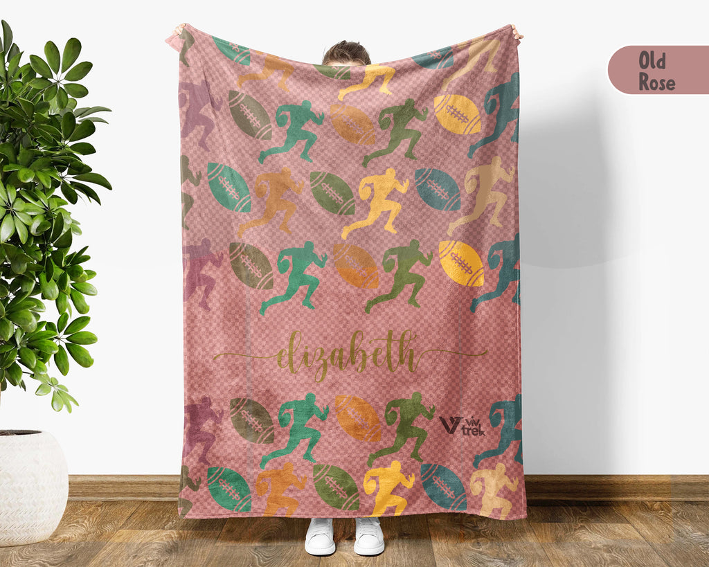 Personalized Rugby Blanket – Custom Name Cozy Throw for Rugby Players