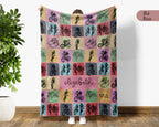 Custom Name Cycling Blanket Personalized Bike Lover Throw Gift