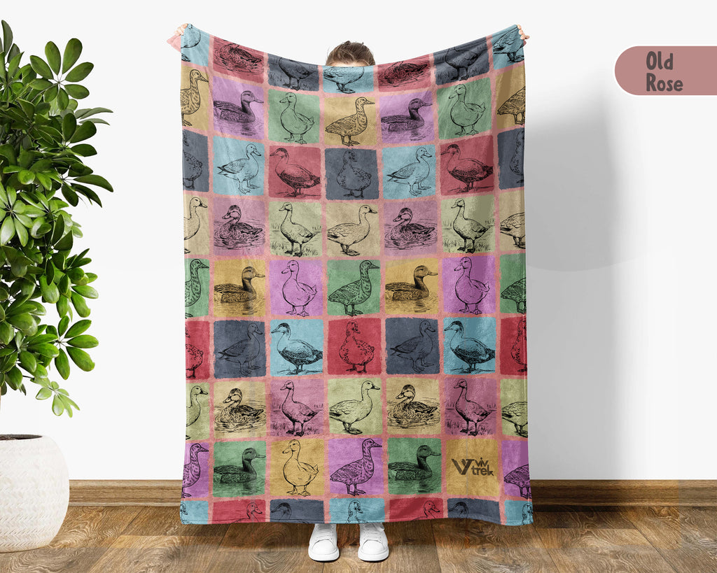 Vintage Duck Lover Blanket – Cozy Farm Animal Throw Gift