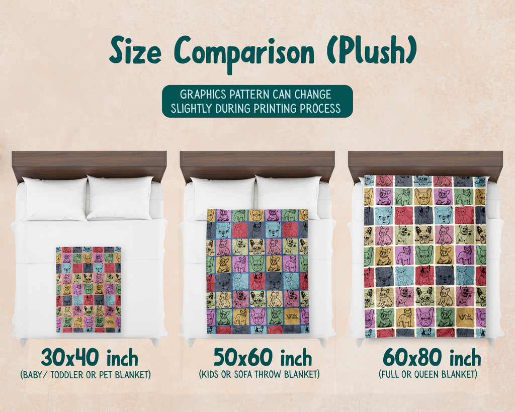 Vintage French Bulldog Lover Blanket – Easily Distracted Dog Throw