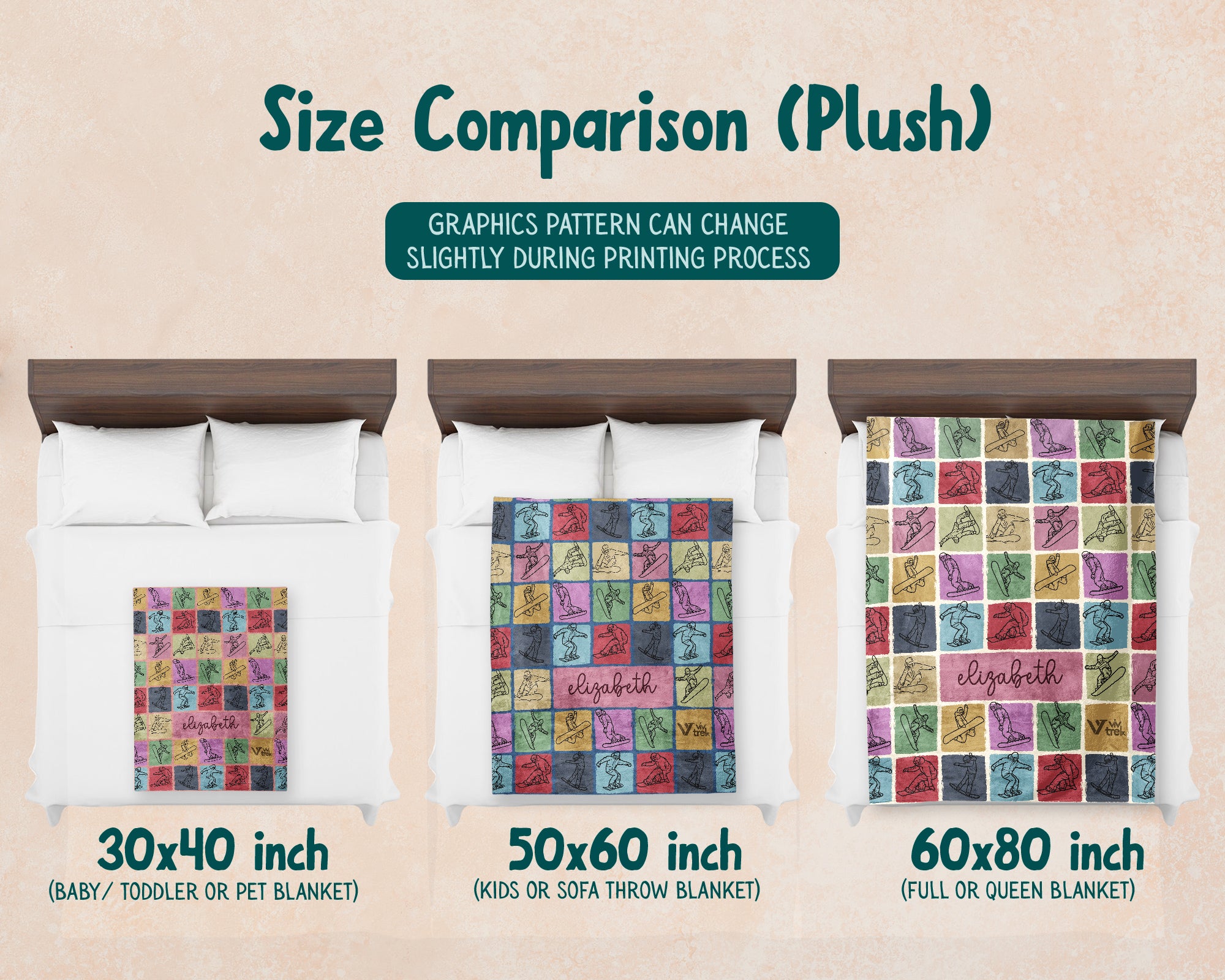 Personalized Snowboarding Blanket – Custom Name Winter Sports Cozy Throw