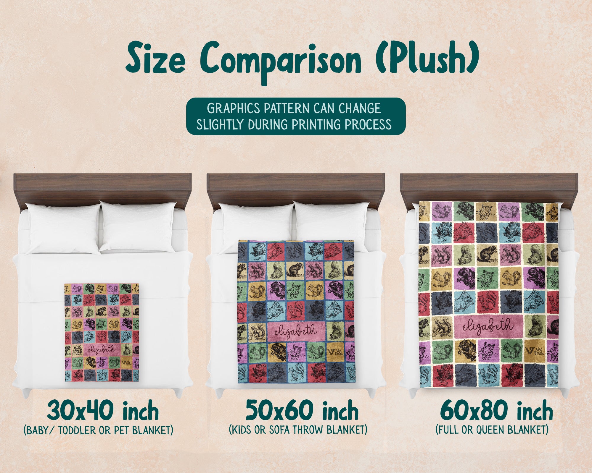 Personalized Squirrel Blanket Custom Name Cozy Vintage Chipmunk Throw