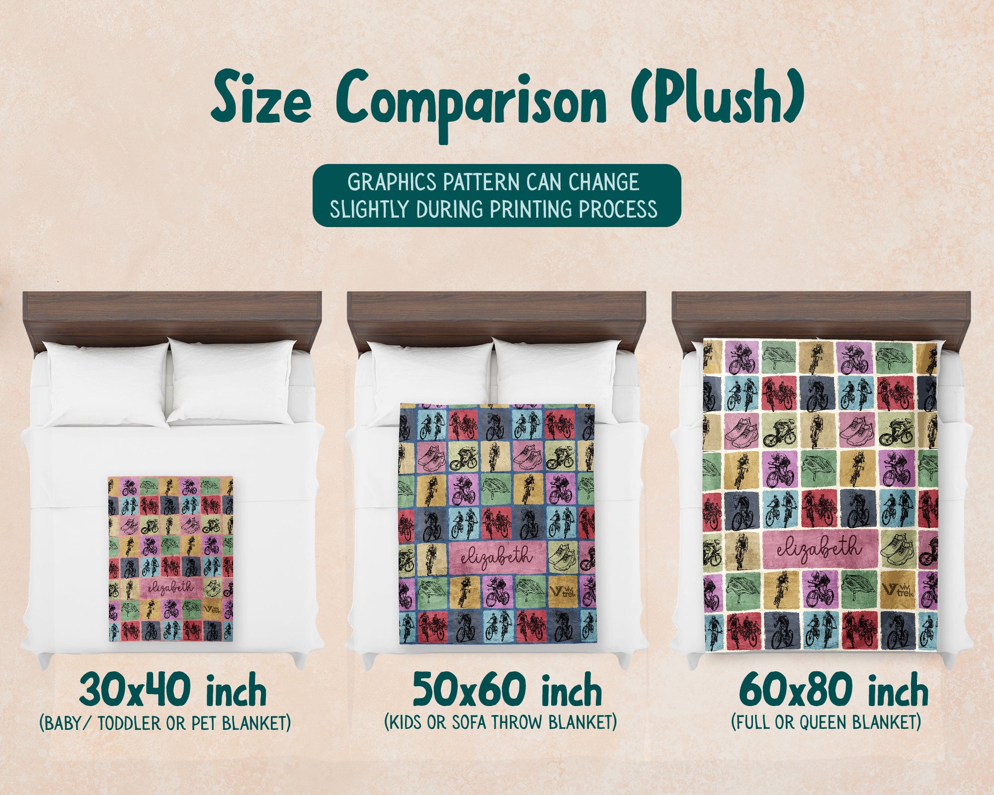 Custom Name Cycling Blanket Personalized Bike Lover Throw Gift