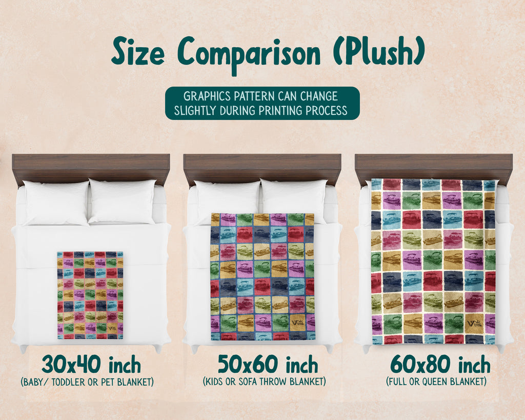 Vintage Pontoon Boat Captain Blanket – Cozy Nautical Throw Gift