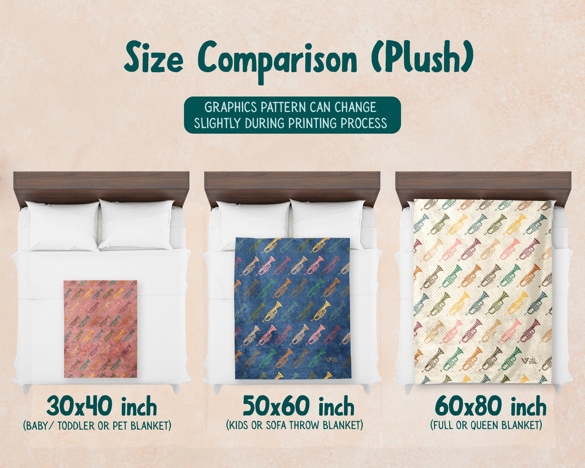 Retro Trumpet Lover Blanket – Cozy Throw for Musicians