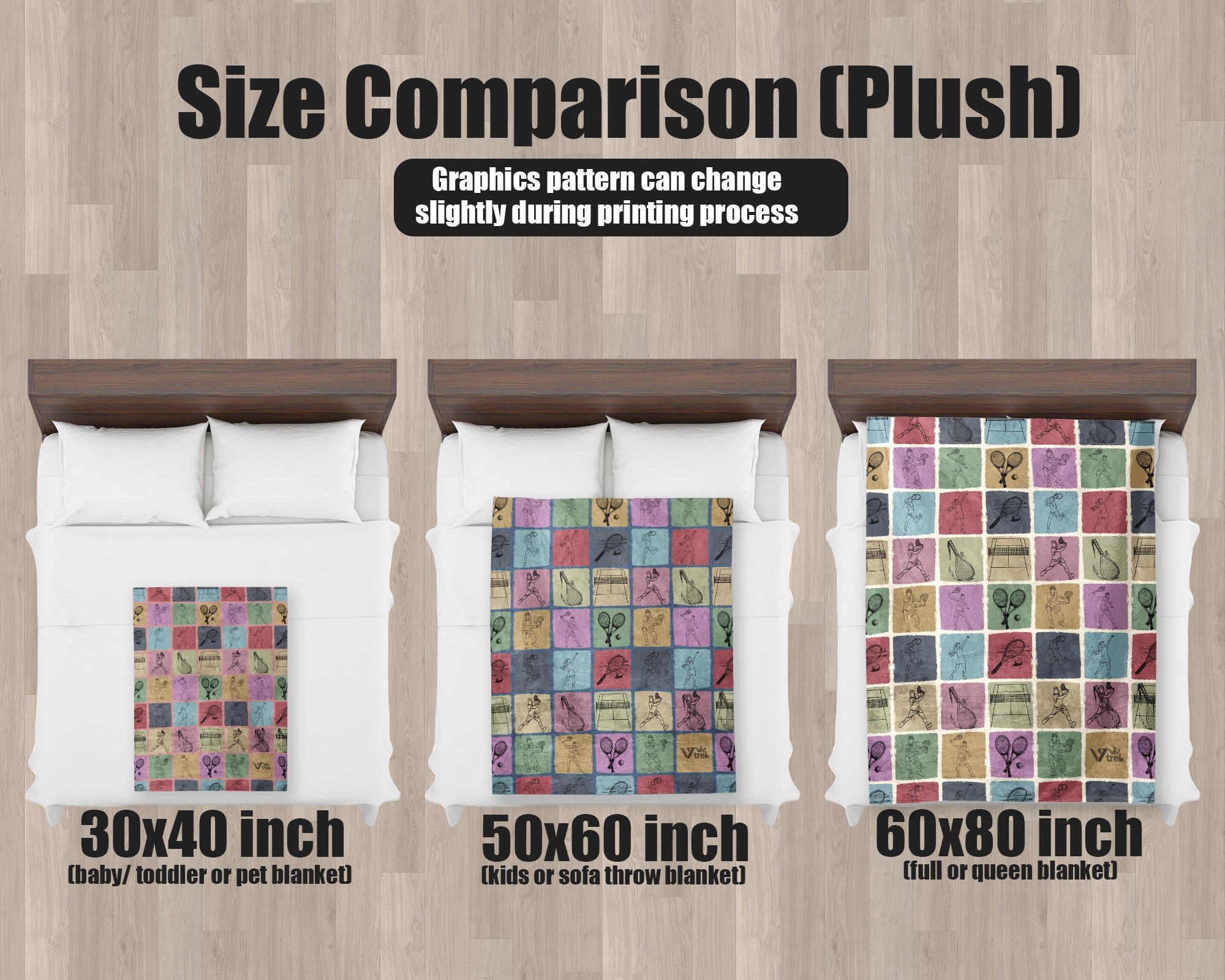 Tennis Player Gift Blanket - Retro Tennis Lover Throw, Cozy Fleece Under $50