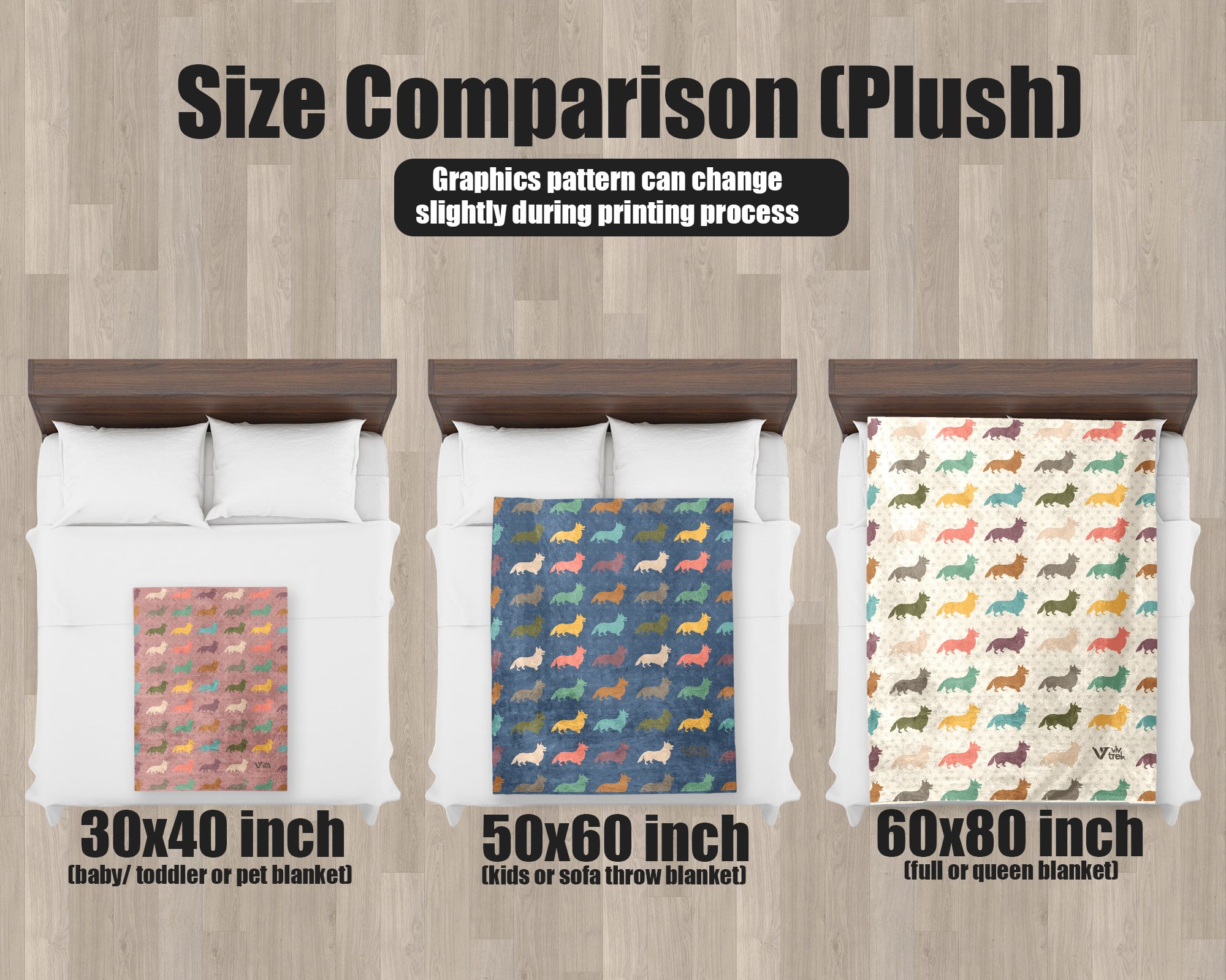 Retro Corgi Dog Blanket, Cozy Fleece Throw Gift for Corgi Lovers & Pet Owners