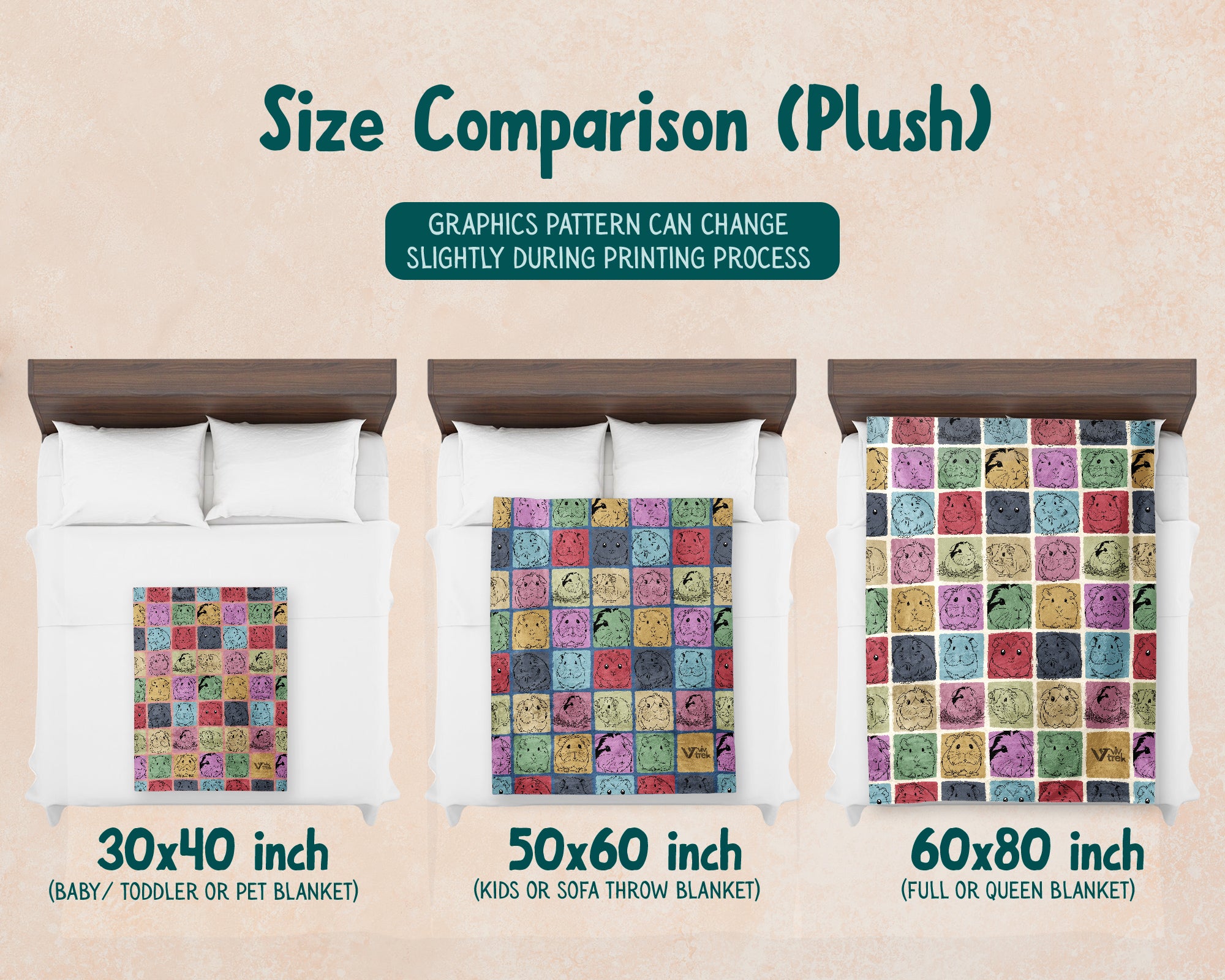 Guinea Pig Lover Blanket Retro Small Pet Cozy Throw Gift