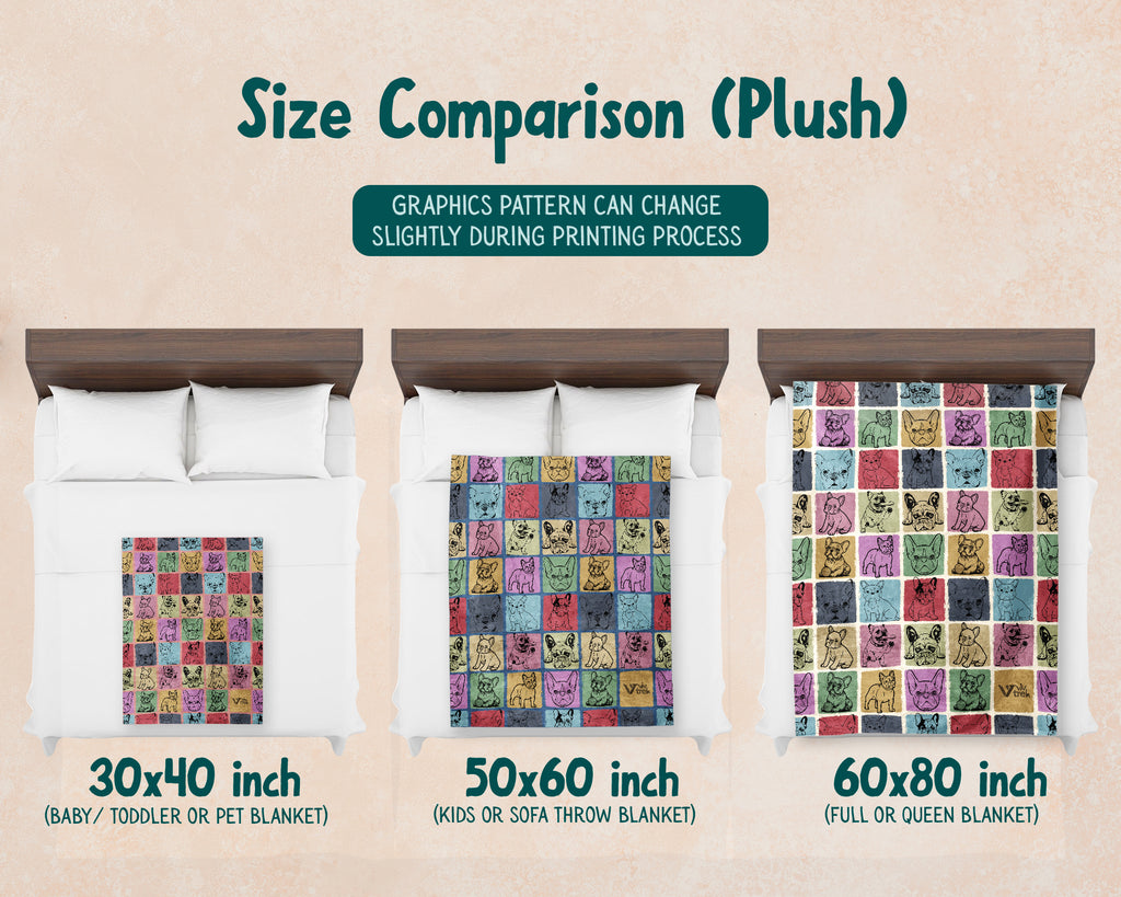 French Bulldog Lover Blanket Retro Frenchie Puppy Cozy Throw Gift