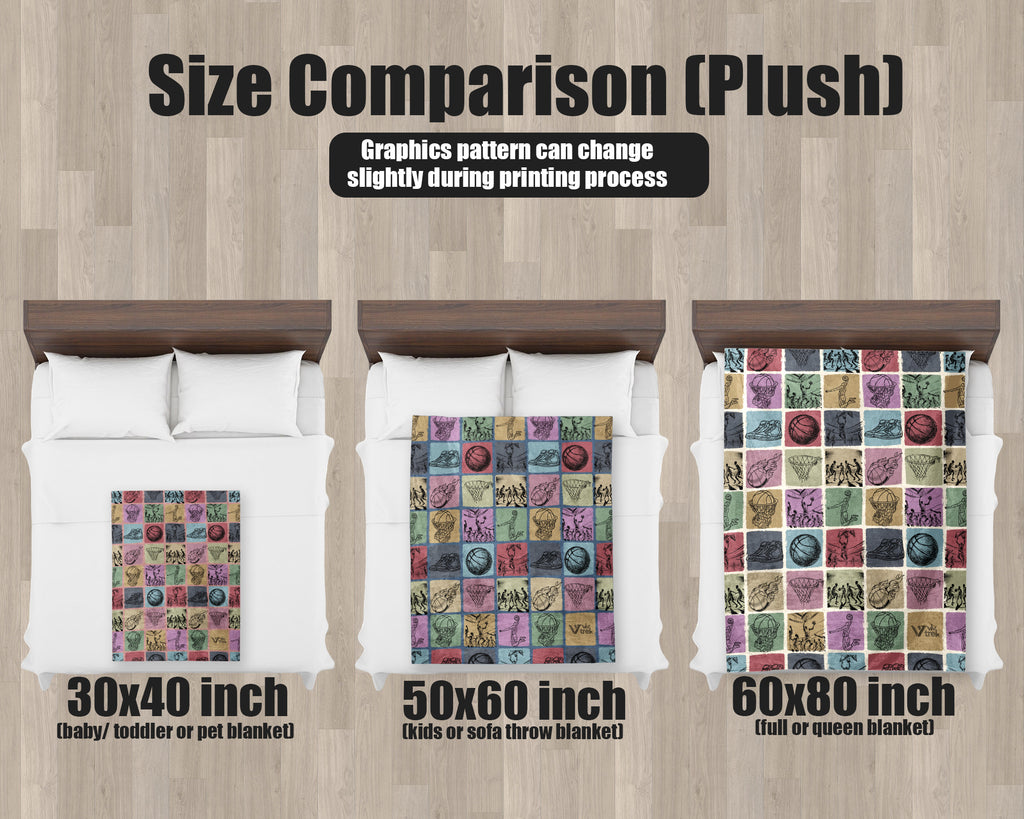 Basketball Lover Blanket - Vintage Sports Gift, Retro Throw Under $50