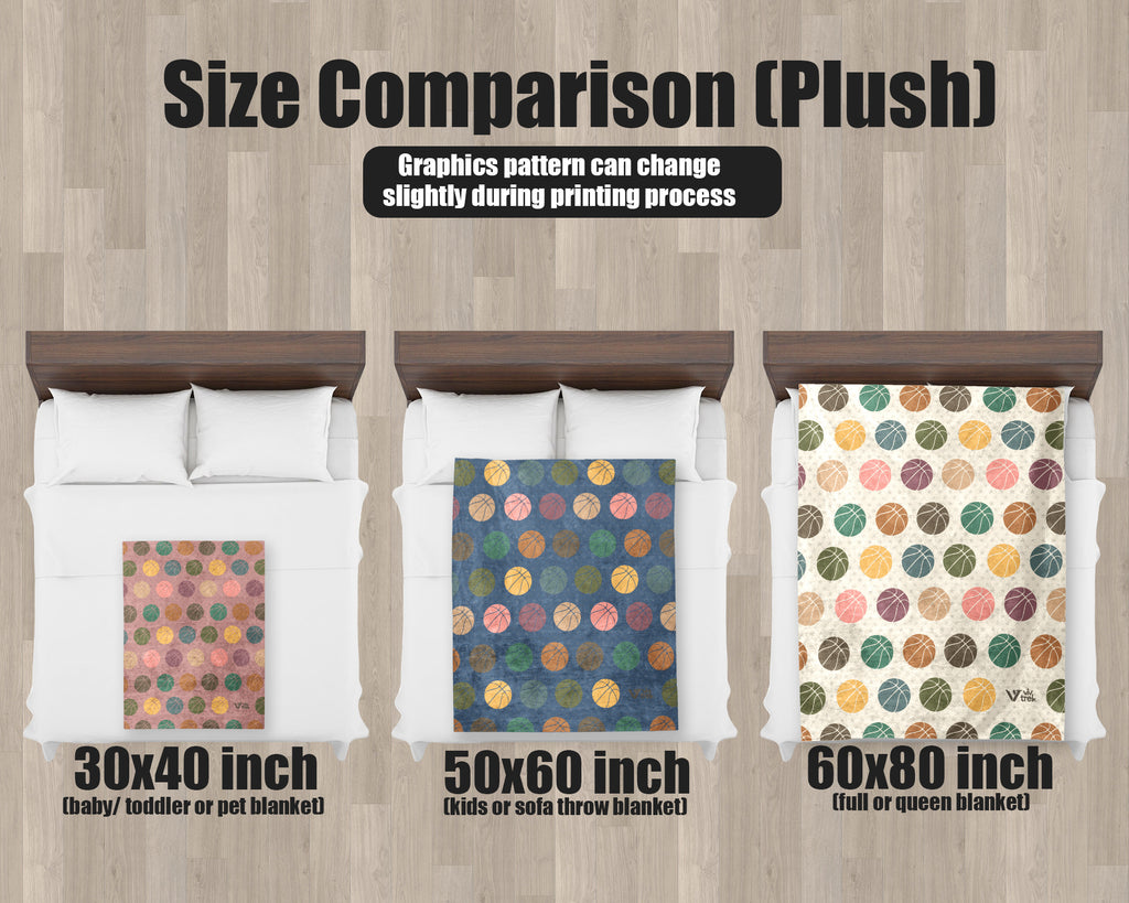 Basketball Lover Blanket - Vintage Sports Gift, Retro Throw Under $50