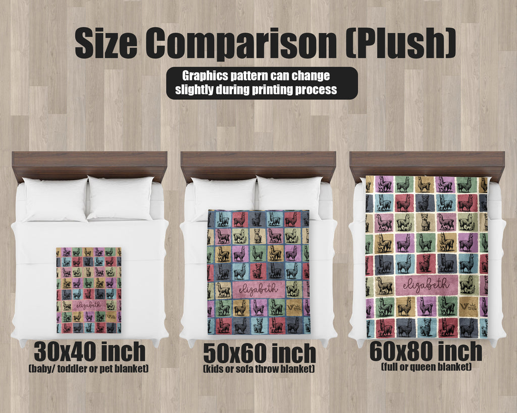 Personalized Llama Blanket - Custom Name Throw, Cozy Alpaca Gift Under $50