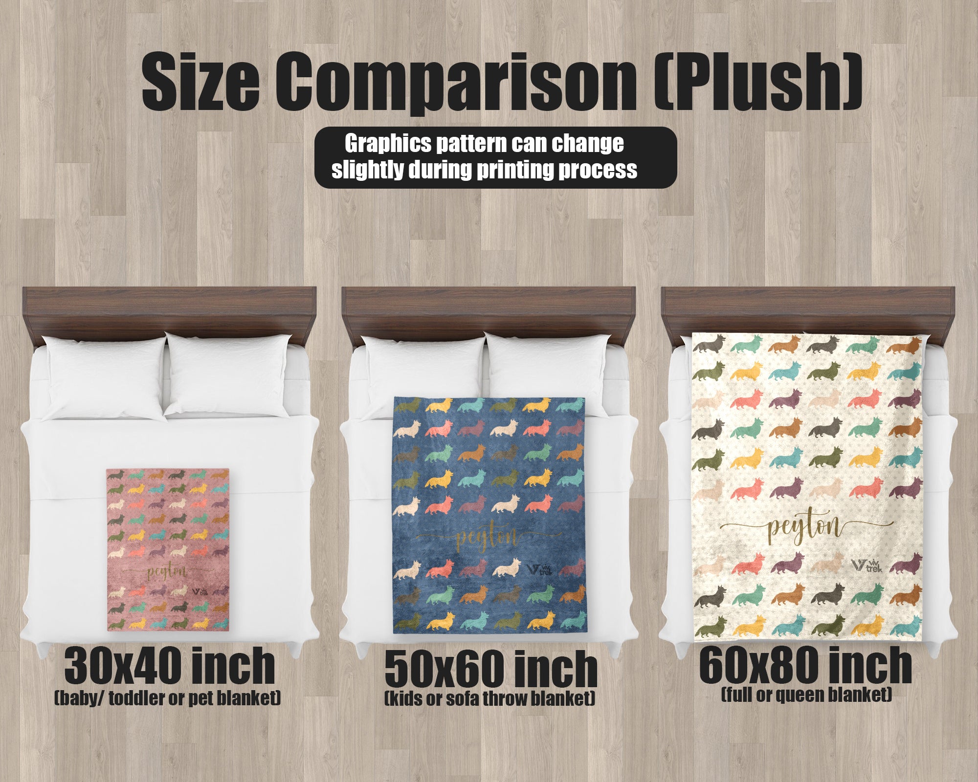 Custom Corgi Dog Blanket - Personalized Name Throw, Cozy Gift Under $50