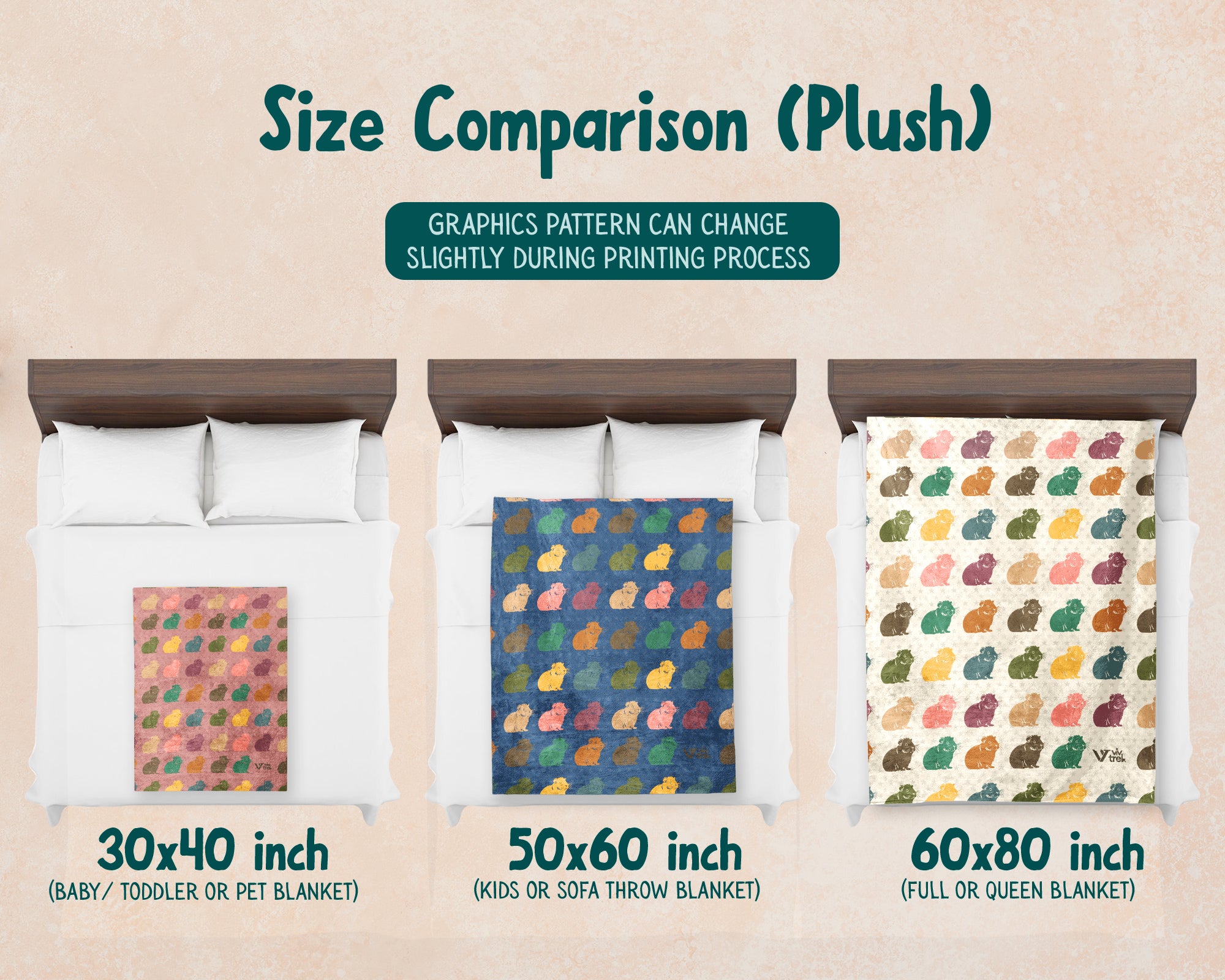 Vintage Guinea Pig Blanket Cozy Small Pet Lover Throw Gift