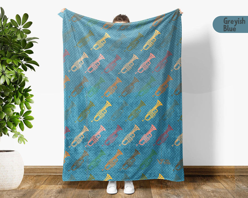 Retro Trumpet Lover Blanket – Cozy Throw for Musicians
