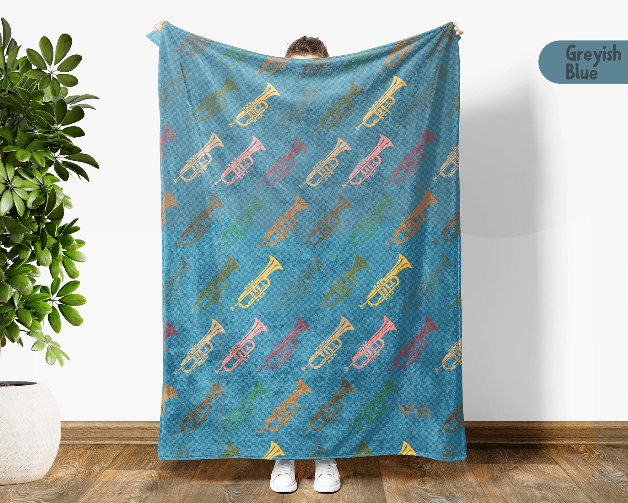 Retro Trumpet Lover Blanket – Cozy Throw for Musicians