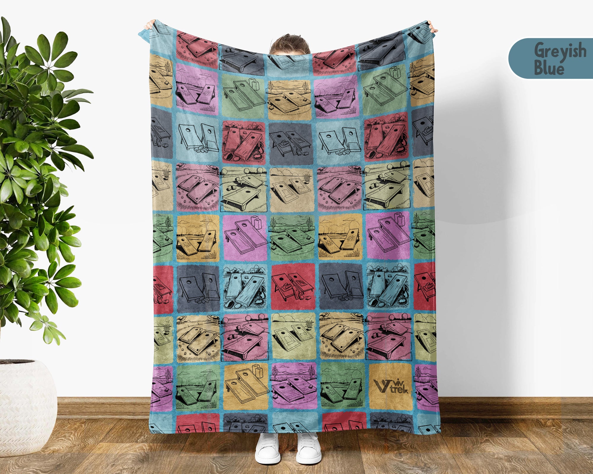 Vintage Cornhole Lover Blanket – Backyard Game Throw Gift