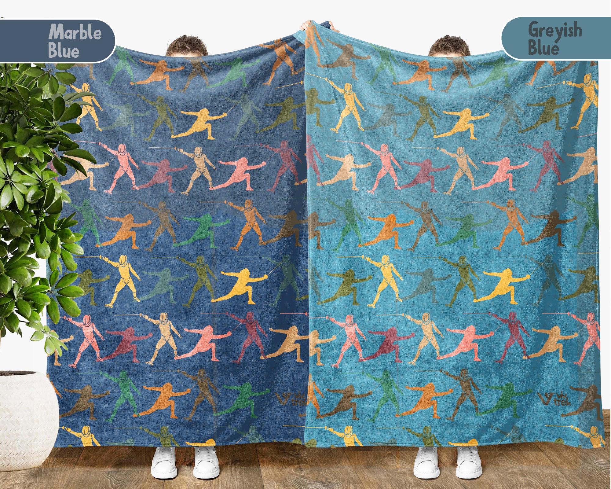 Retro Fencing Lover Blanket – Cozy Sports Throw Gift for Fencers