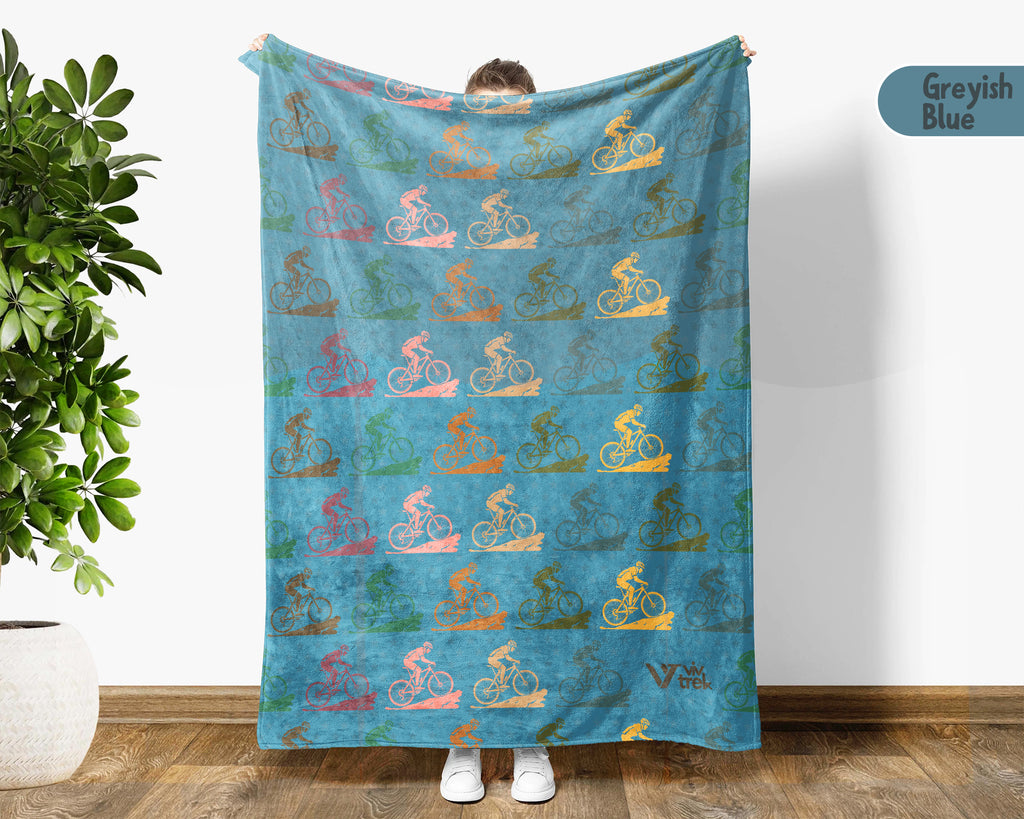 Retro Bicycle Lover Blanket for Cyclists and Outdoor Riders