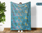 Retro Bicycle Lover Blanket for Cyclists and Outdoor Riders