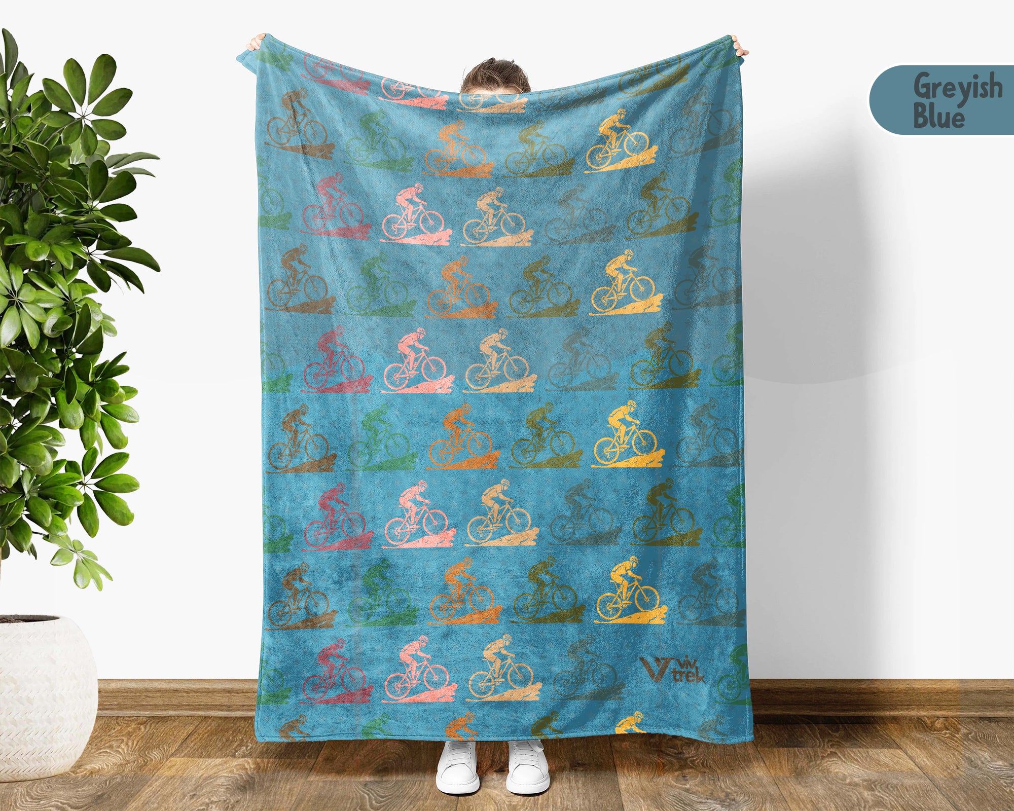 Retro Bicycle Lover Blanket for Cyclists and Outdoor Riders