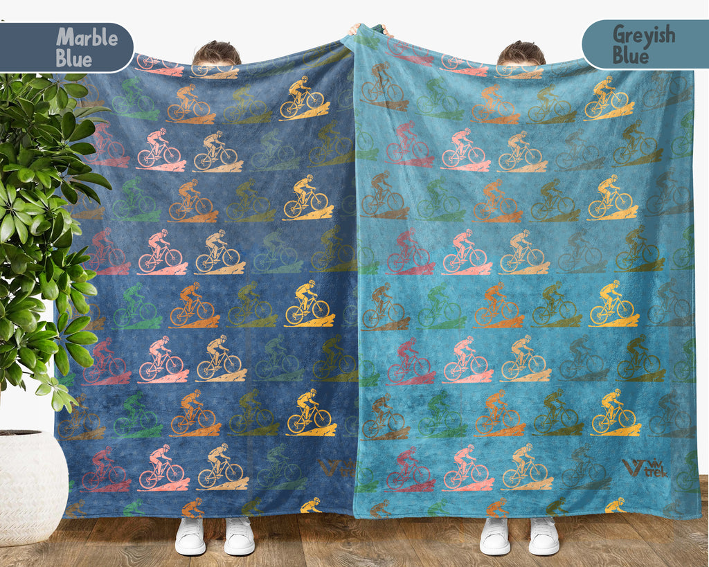 Retro Bicycle Lover Blanket for Cyclists and Outdoor Riders