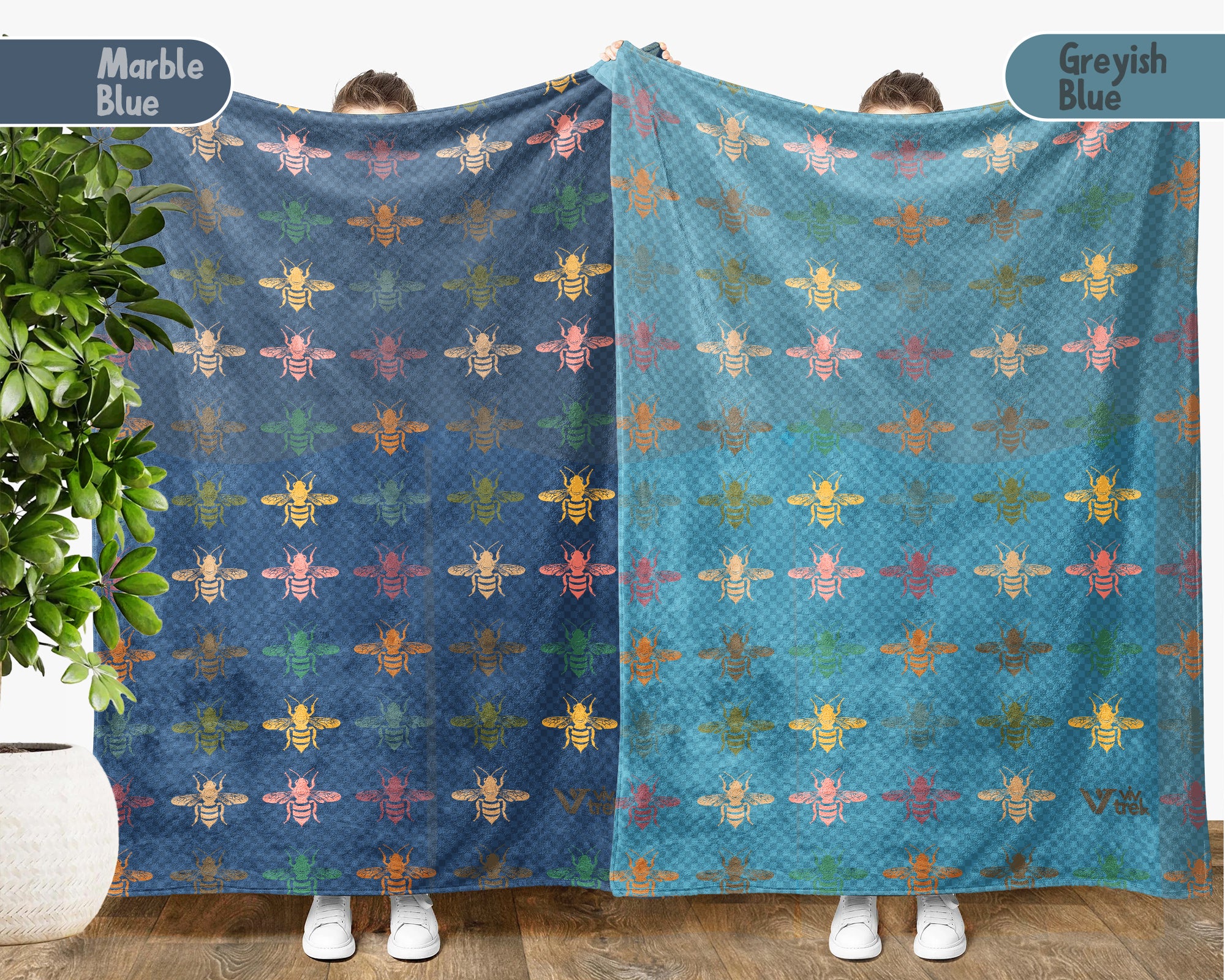 Retro Bee Lover Blanket Vintage Nature Cozy Throw Gift