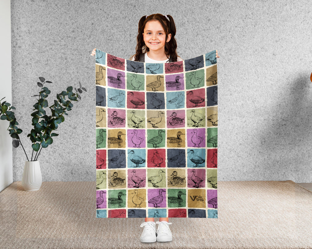 Vintage Duck Lover Blanket – Cozy Farm Animal Throw Gift