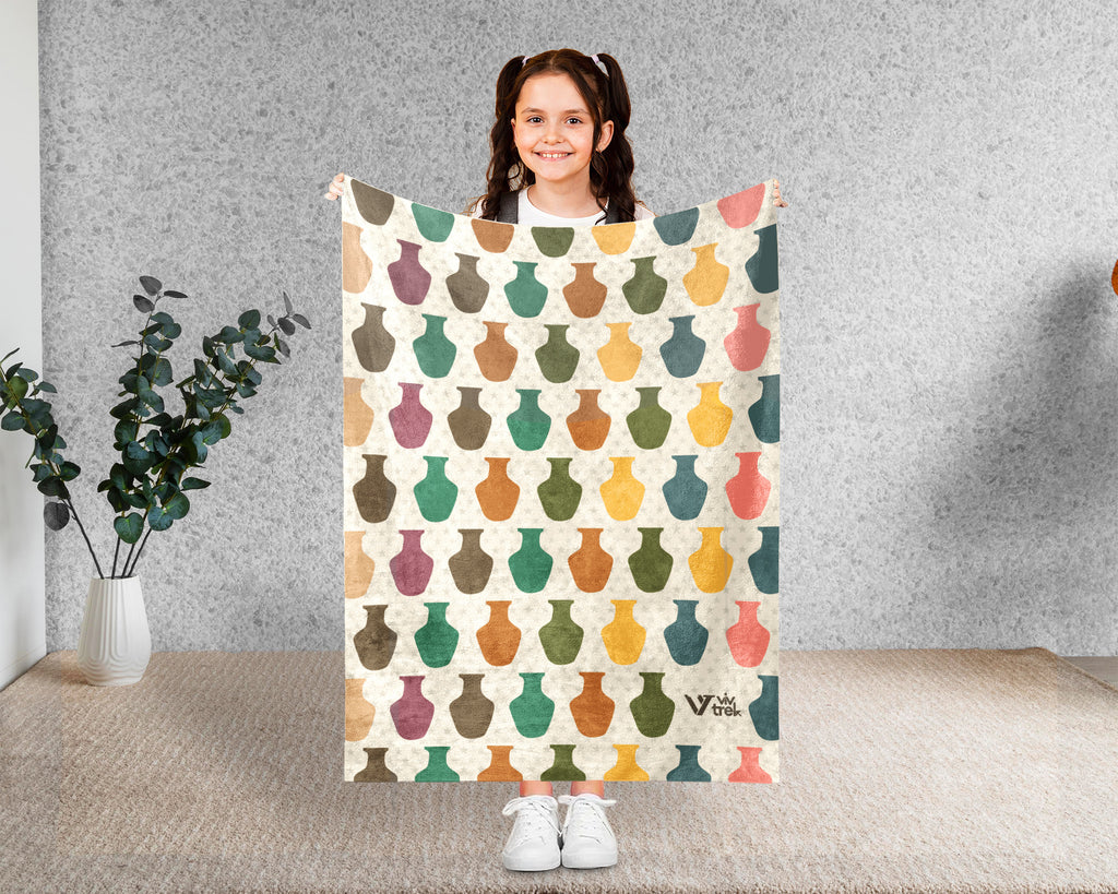 Vintage Pottery Lover Blanket – Cozy Ceramic and Clay Art Throw